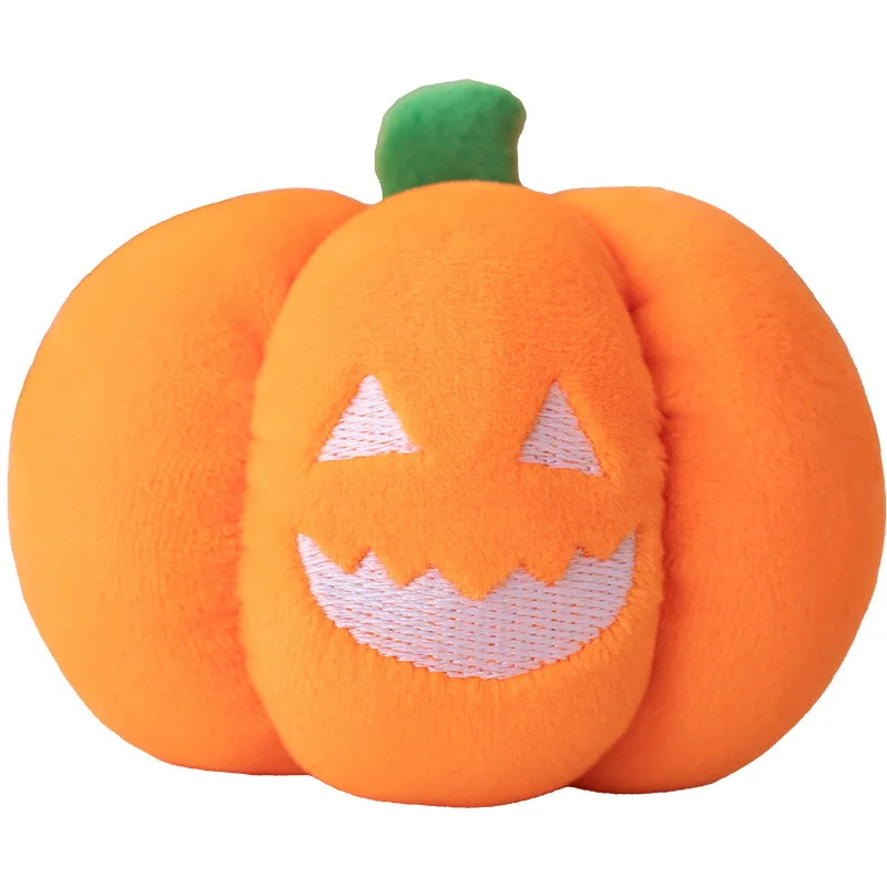 Juguete de calabaza de peluche para mascotas, colgante de calabaza con luz nocturna para Halloween, accesorios para cachorros, artículos para perros - imagen 5