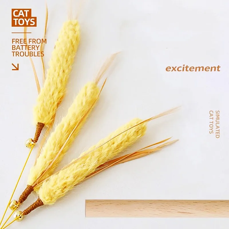 Vara con plumas para gatos – Juguete interactivo resistente a mordidas - imagen 3