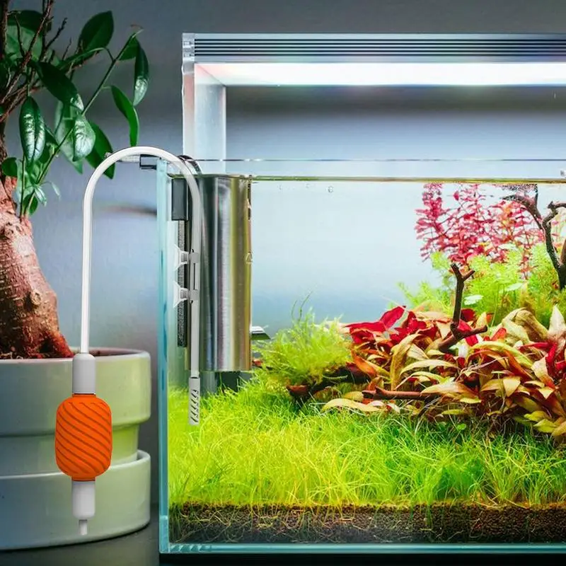 Aspirador de grava para acuario, cambiador de agua al vacío, doble ventosa, multifuncional, para pecera - imagen 5