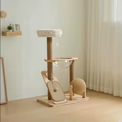 Marco de escalada para gatos con poste rascador vertical nido compacto