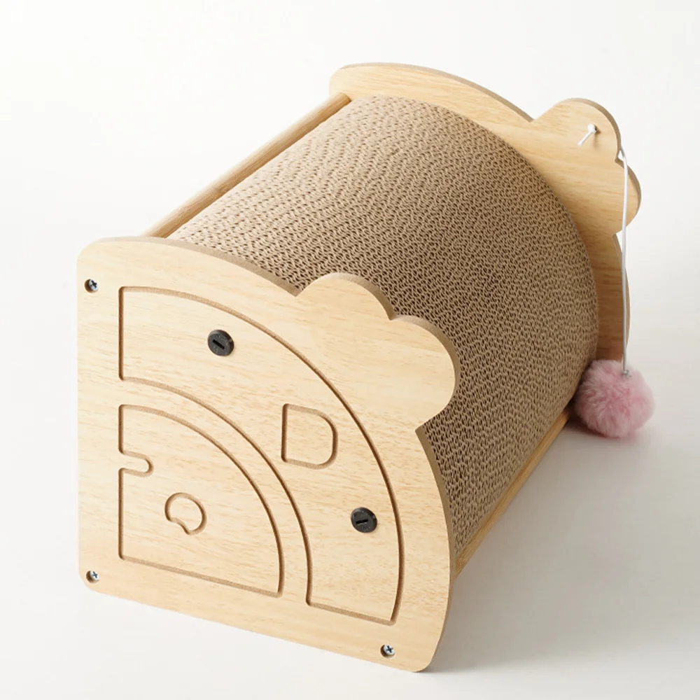 Rascador Vertical de madera para gatos, juguete de papel corrugado, protección de artículos para gatos, sofá, esquina de mesa, esquina - imagen 5