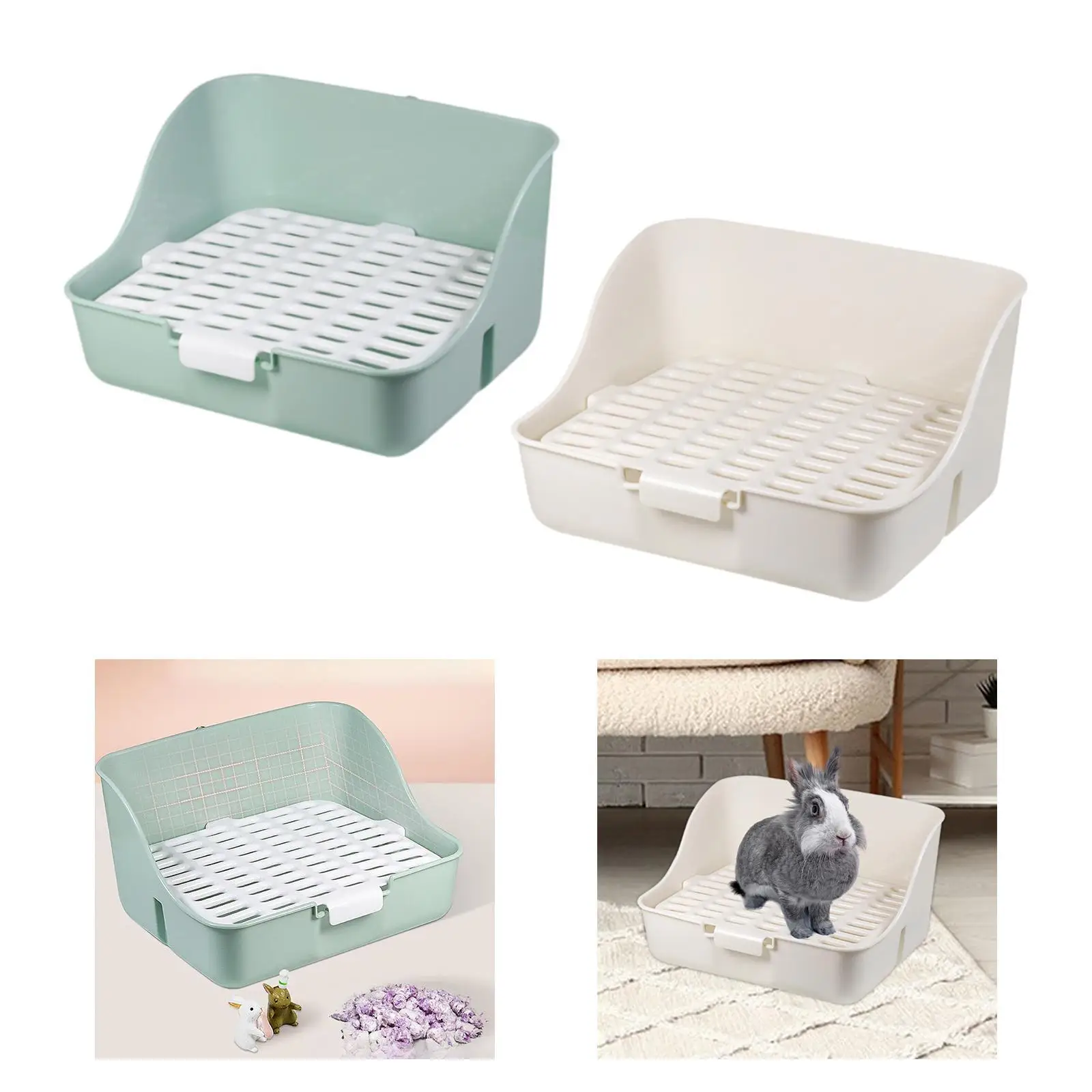 Bunny Toilet Box Pet Cage Pan Pet Accessories Small Animal Corner Potty Bunny Toilet for Squirrel Hedgehog Hamster Ferrets