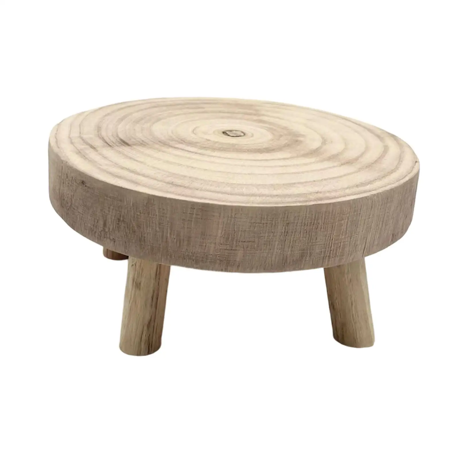 Soporte para plantas de madera, pedestal, rústico, soporte para macetas, taburete para plantas, elevador redondo para plantas en macetas de Patio, sala de estar, oficina, decoración del hogar