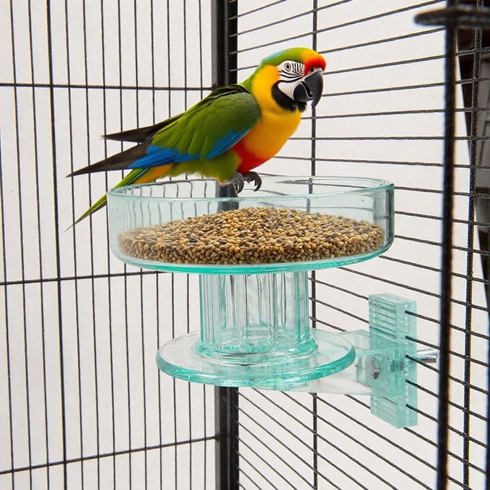 1 PC Quick Lock Bird Cage Bath Multifunctional Bird Feeder Hanging Foraging & Bathing Cup for Pet Birds Parrots Cage Accessories - imagen 2