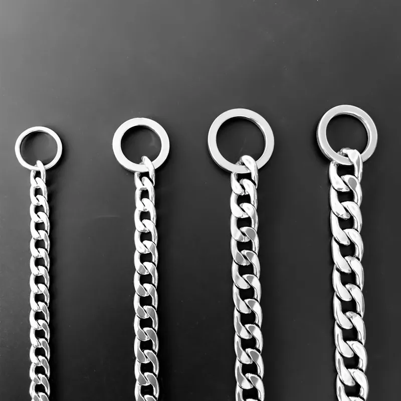 Stainless Steel P Chain Collars Flat Welded Polished Non-clipped Dog Training Collar Pet Products Dog Supplies - imagen 5