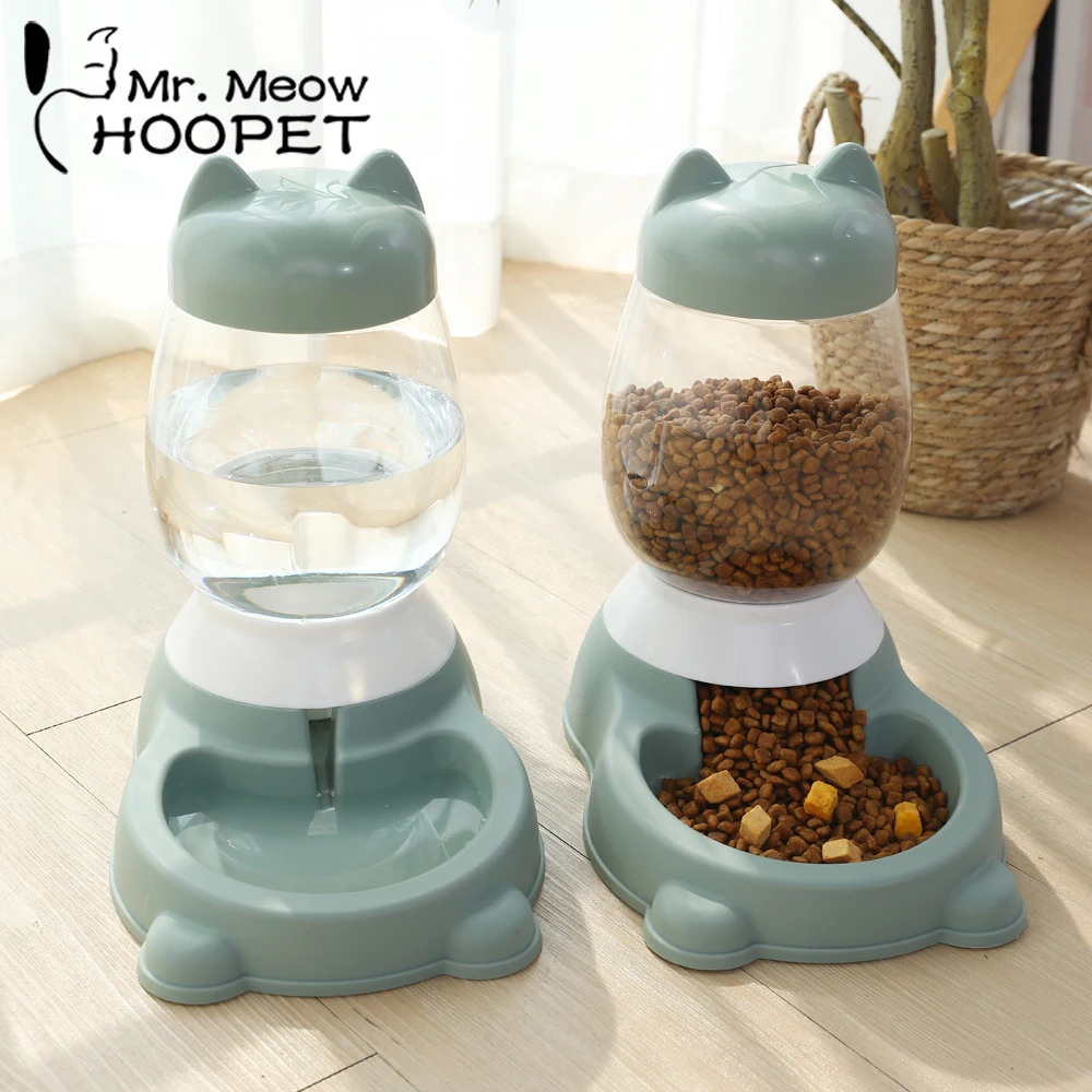 Hoopet-cuenco de agua y comida para perros, dispensador automático de comida para gatos, perros y Bulldog, tazón de beber de gran capacidad, suministros para gatos, 2,2 L