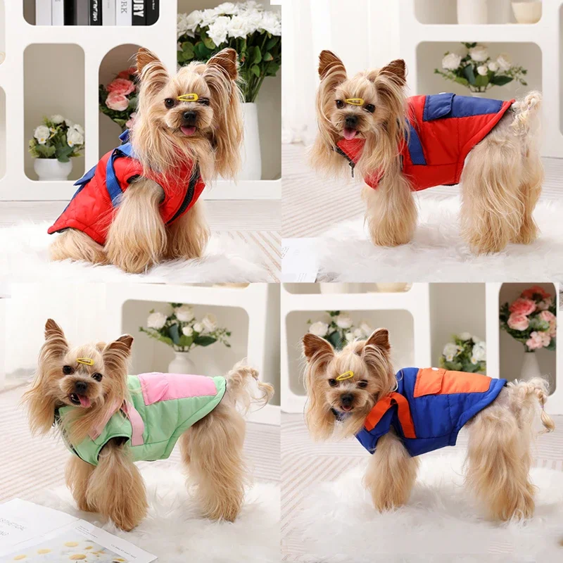 Ropa para cachorros con arnés, chaqueta cálida de invierno para perros pequeños y medianos, ropa para gatos, disfraz para mascotas Chihuahua, Bulldog Francés, Pug - imagen 5