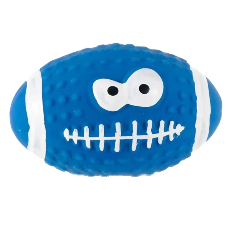 Juguetes chirriantes para perros, pelotas de látex suaves para perros pequeños, medianos y grandes, Rugby, fútbol, voleibol, juguete para mascotas, pelota interactiva para masticar - imagen 5
