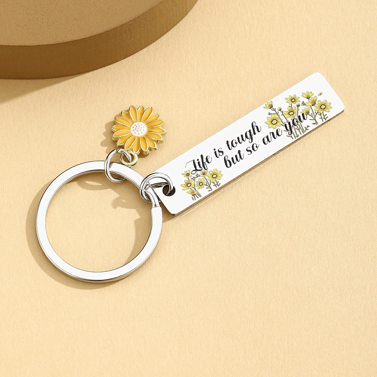 Regalos de girasol para mujer, llavero inspirador de girasol para su estímulo motivacional, regalos de animación positiva - imagen 4