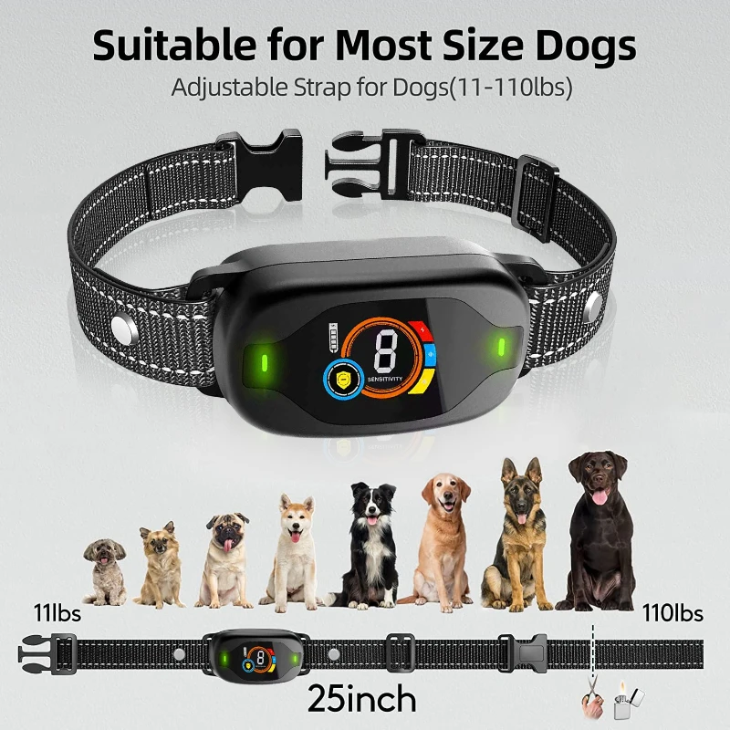 Collar automático antiladridos para perros, accesorios impermeables para perros, collares para cachorros, descarga eléctrica, Collar de entrenamiento para perros - imagen 2