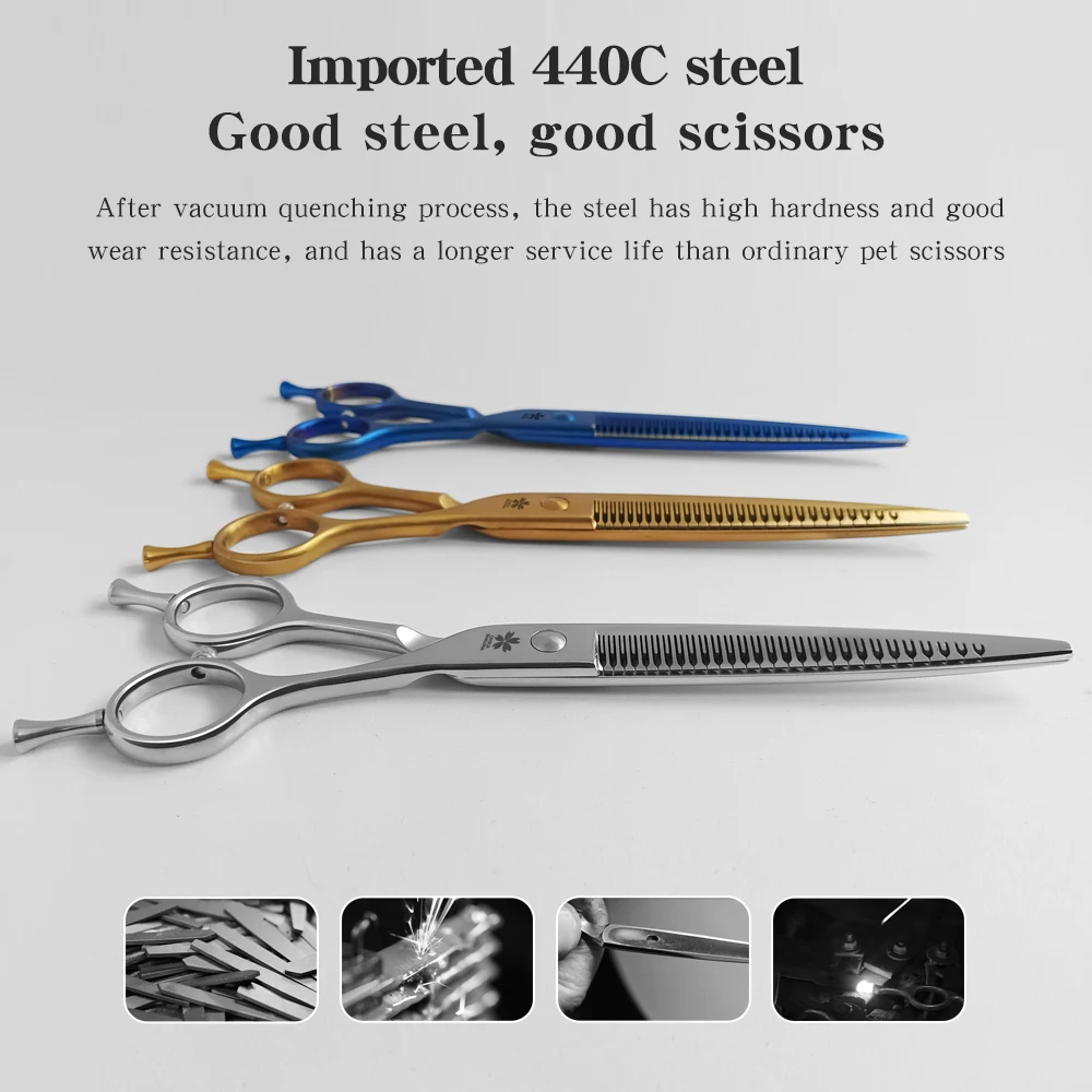 Tijeras naturales rectas y puntiagudas afiladas, 7,25 pulgadas, JP440C, tijeras mágicas para el cuidado de mascotas, 90% tiendas de mascotas y peluqueros para mascotas, Teddy afilado - imagen 2