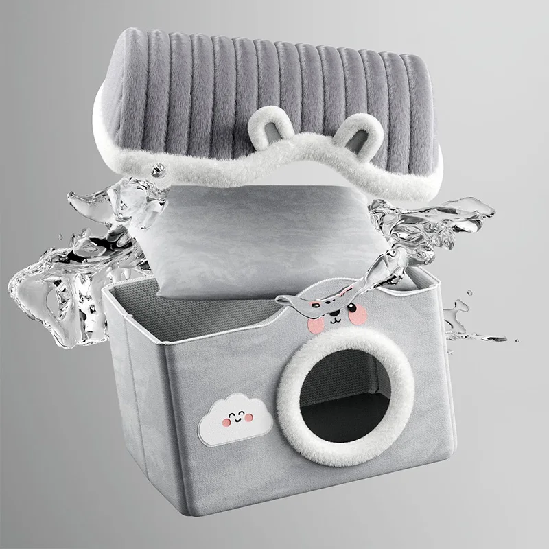 Cómodo nido cerrado para gatos, cama cálida de invierno para mascotas, para perros pequeños, gatos, cómoda casa para gatitos, cueva, accesorios para gatos - imagen 5