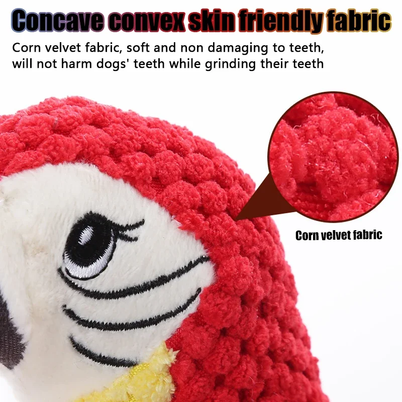Nuevo juguete de loro de peluche con nudos para masticar y moler los dientes, diversión interactiva para perros - imagen 4