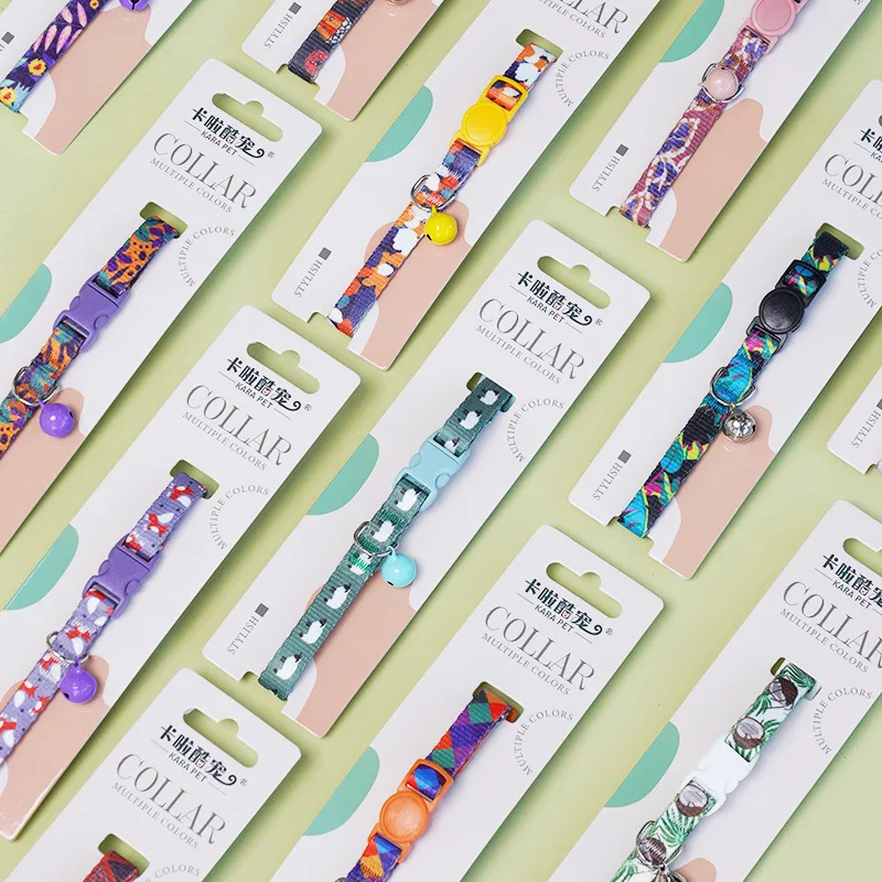 Collar para Gato, Collar con hebilla de seguridad ajustable, correa para el cuello con campana antipérdida para gatito, suministros creativos para mascotas, adornos de decoración - imagen 5