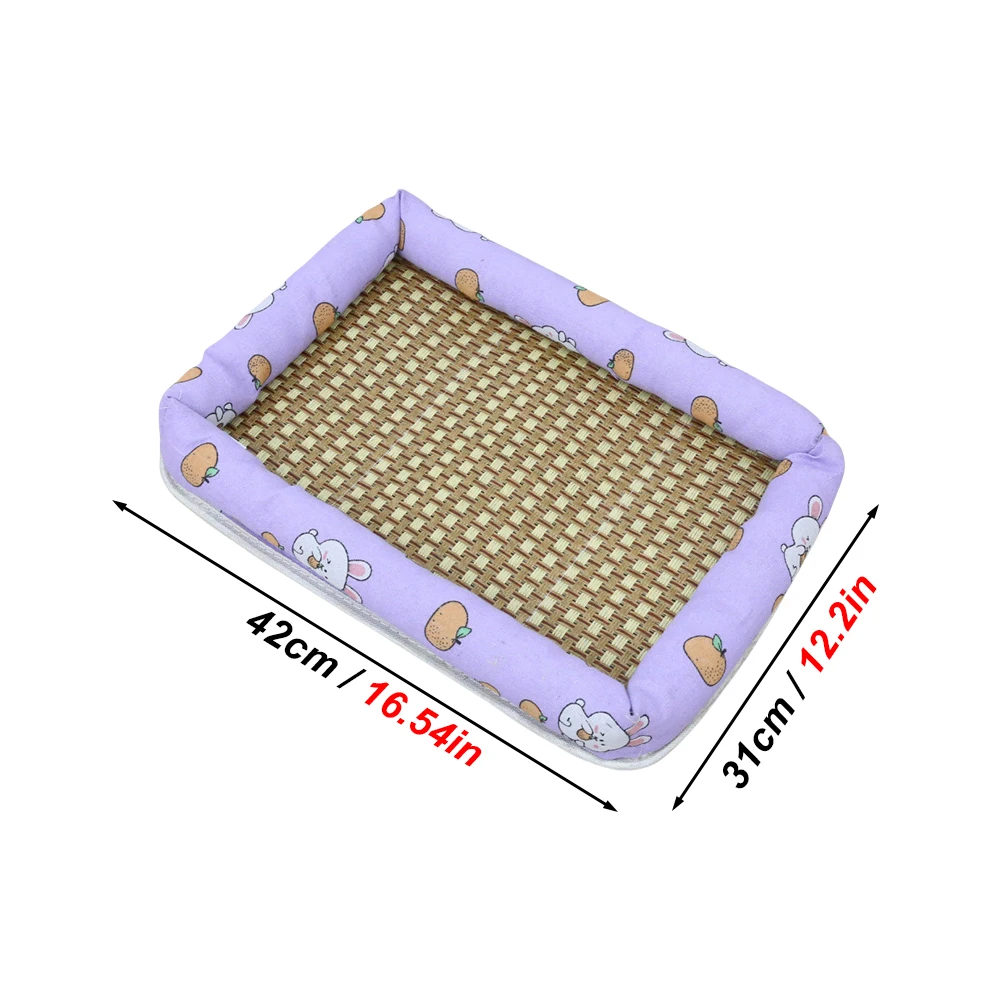 Cama refrescante de verano para mascotas, estera de ratán, cama refrescante transpirable para mascotas, gatos pequeños, perros, conejo, Chinchillas, planeador de azúcar, ardilla, hurón - imagen 2