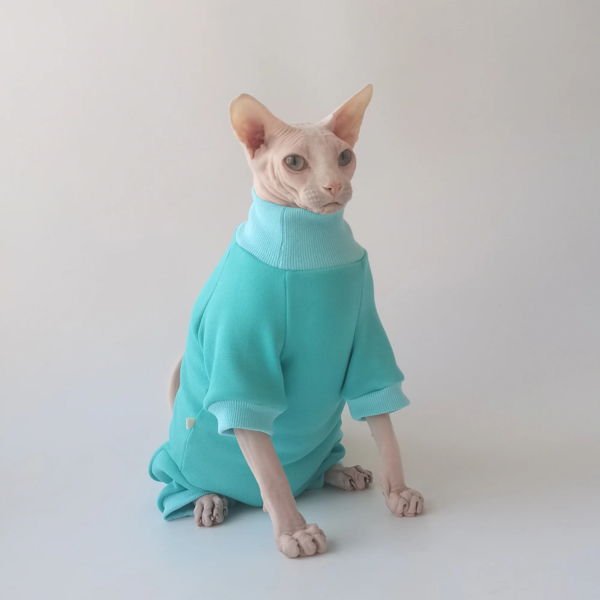 Chaqueta de lana para gato sin pelo, abrigo de invierno para Sphynx y Devon Rex - imagen 4