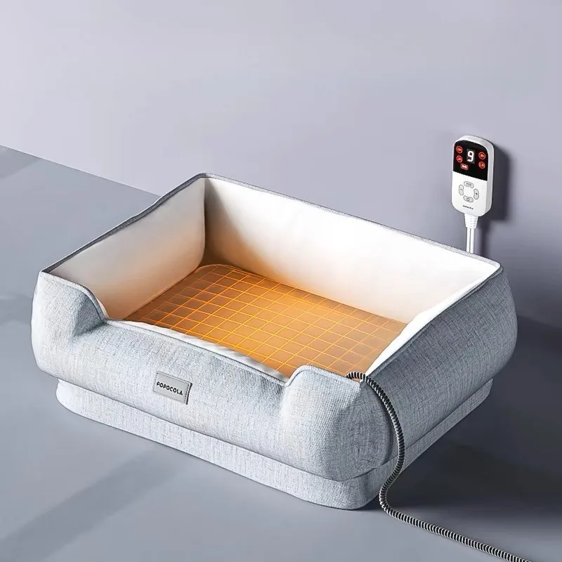 Cama para gatos con calefacción eléctrica, cama para gatos lavable y extraíble para invierno, camas para gatos con Control de temperatura y sincronización, sofá para perros de interior de lujo