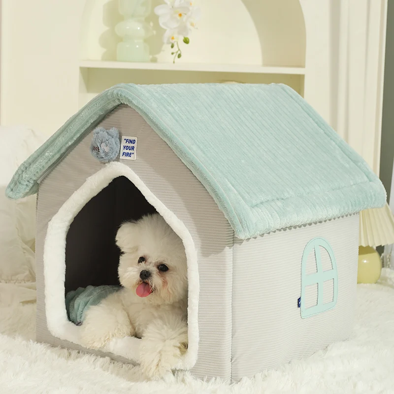 HOOPET-Casa plegable para gatos, perrera extraíble, esterilla para dormir, nido cálido de invierno, tiendas de campaña, cueva para cachorros y gatitos, suministros para mascotas - imagen 3
