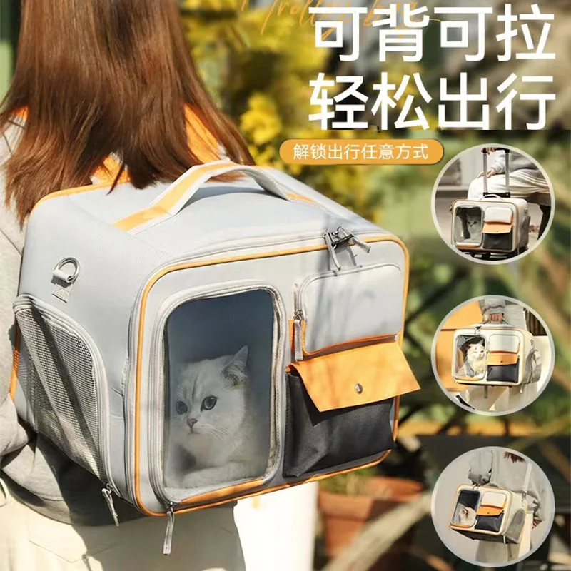 Transportín de viaje transpirable para perros y gatos – Gran capacidad - imagen 5