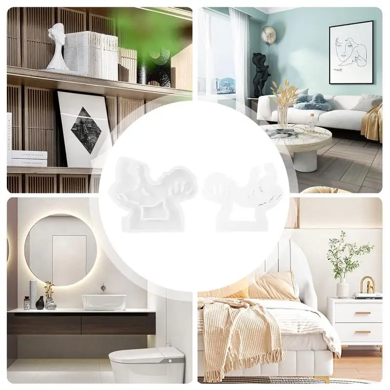 Molde de soporte de vela de silicona para niños, soporte de mano, moldes para fundición de resina - imagen 5