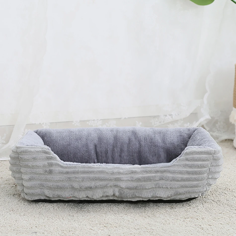 Cama sofá calmante cuadrada de felpa para perros pequeños, medianos y gatos - imagen 5