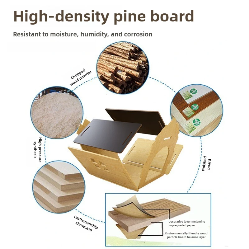 Casa de madera para perros, Material ecológico desmontable, perrera para perros, cama para perros transpirable duradera para interiores, jaula fácil de limpiar a prueba de humedad - imagen 3