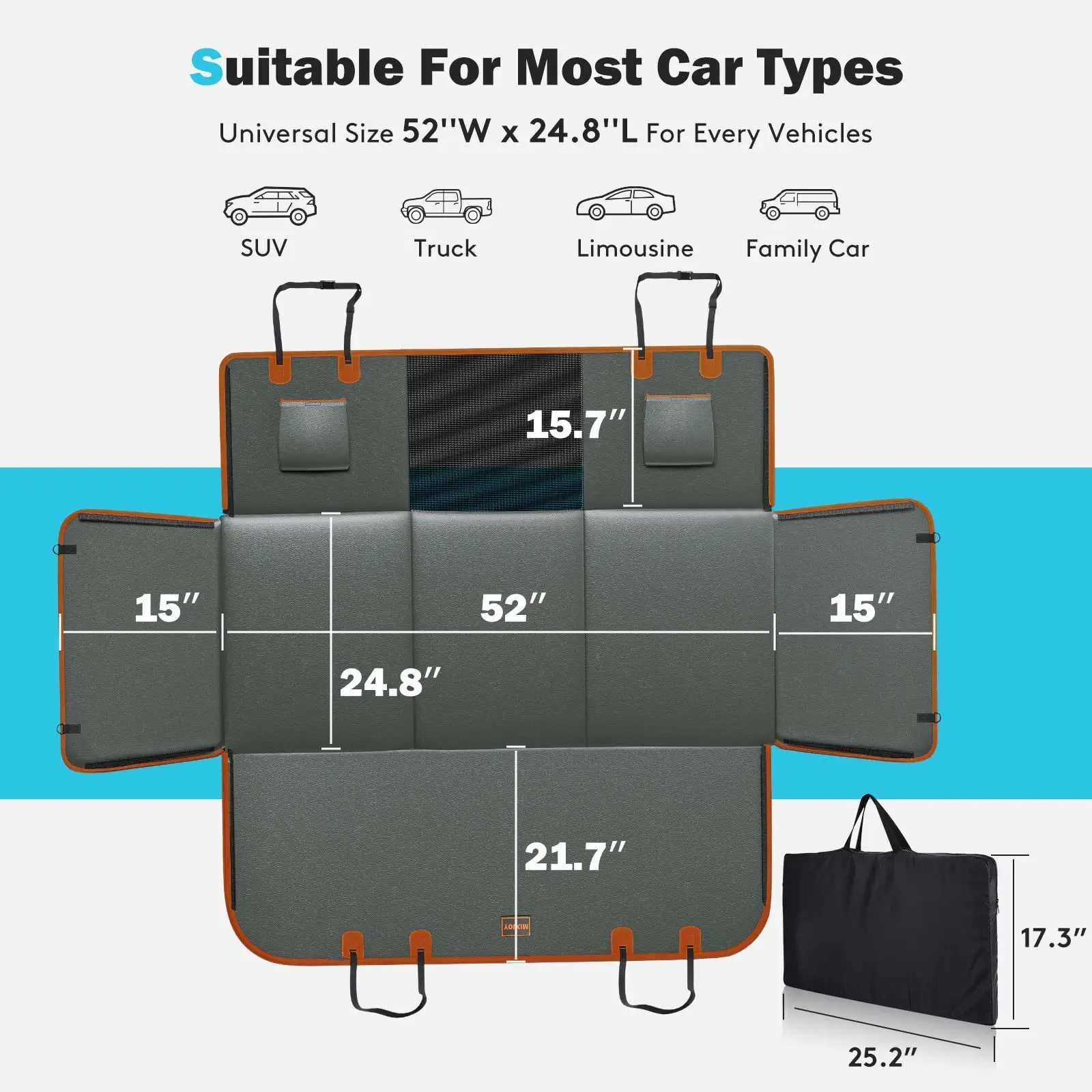 Protector asiento trasero coche para perro impermeable antiarañazos - imagen 2