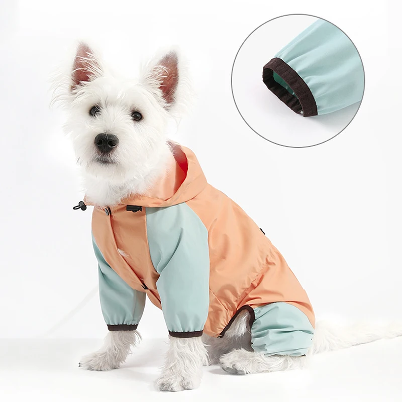 Chubasquero remolcable para cachorros, mono impermeable para mascotas para perros pequeños, abrigos de lluvia maltés para caniche de Pomerania, monos, ropa para mascotas - imagen 4