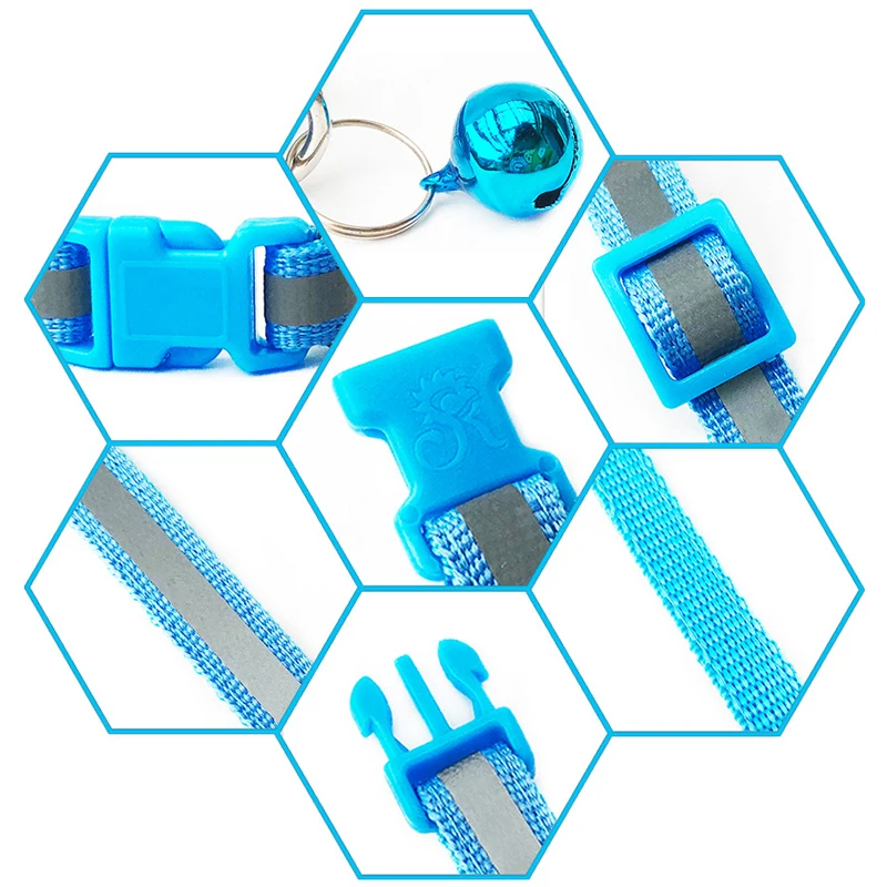 Collar de perro personalizado con etiqueta de identificación, Collar reflectante, placa de identificación reemplazable para cachorro, grabado personalizado, suministros ajustables para perros pequeños - imagen 5