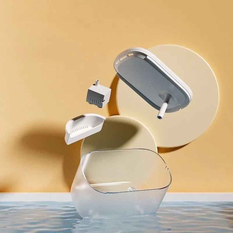 Dispensador de agua de ciclo automático para gatos, fuente de agua silenciosa eléctrica de plástico para interiores, tazón para el hogar, comederos para cachorros y gatitos - imagen 3