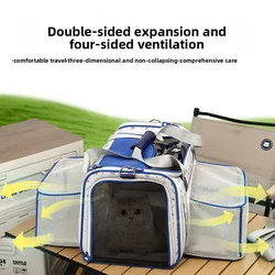Transportín bolsa para gatos – Transpirable con expansión y asa de hombro