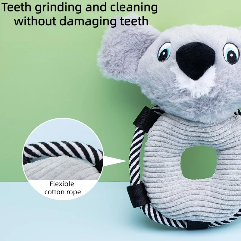Nuevo juguete de peluche para mascotas, cuerda de algodón, koala, mono, perro, masticar, alivio del aburrimiento, juguete chirriante - imagen 4