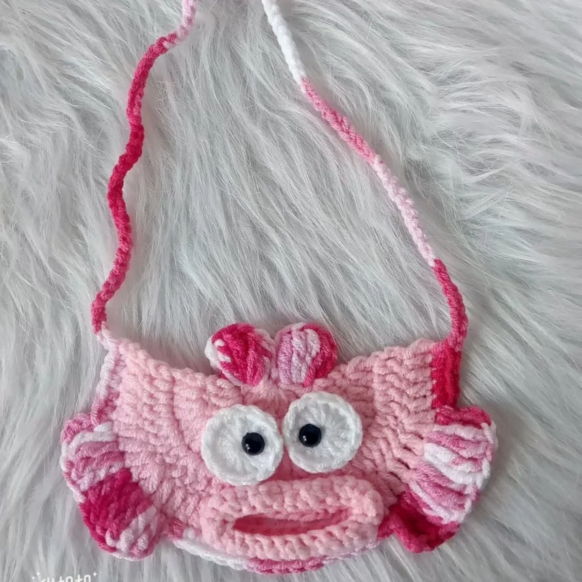 Decoración de cuello de mascota tejida a mano, toalla de babero, boca grande, babero de pescado, accesorios de punto para perros, Halloween - imagen 3