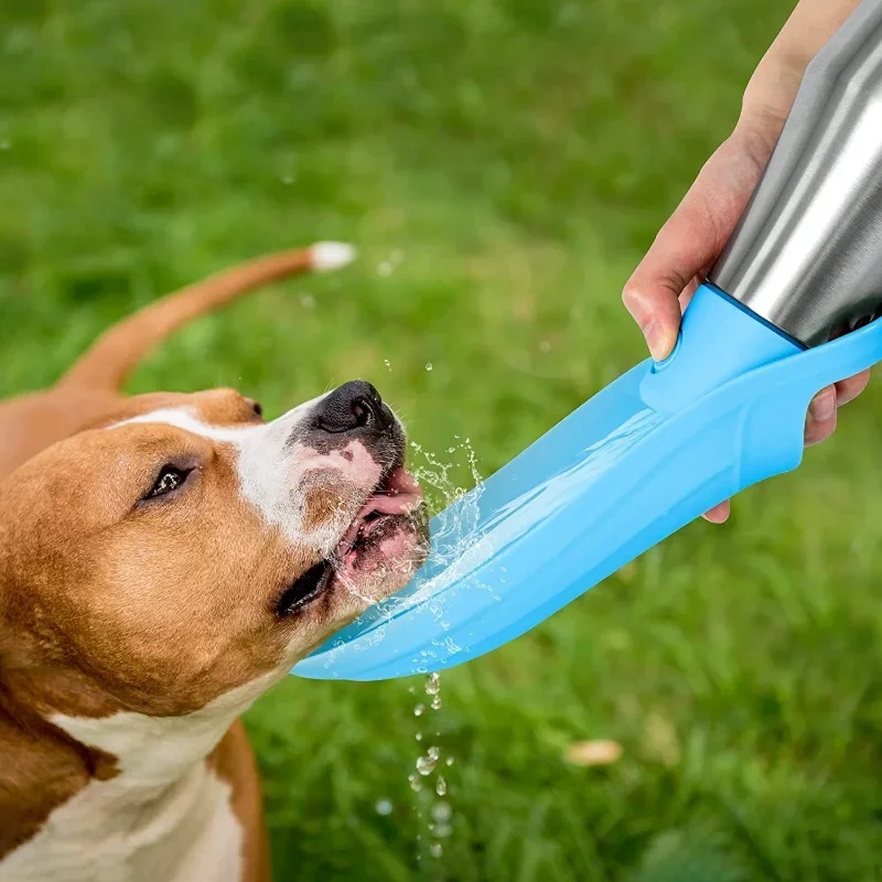 Botella de agua grande para perros, cuenco de agua portátil de acero inoxidable para exteriores, cuenco de viaje para cachorros, suministros para mascotas para todas las razas de perros - imagen 5