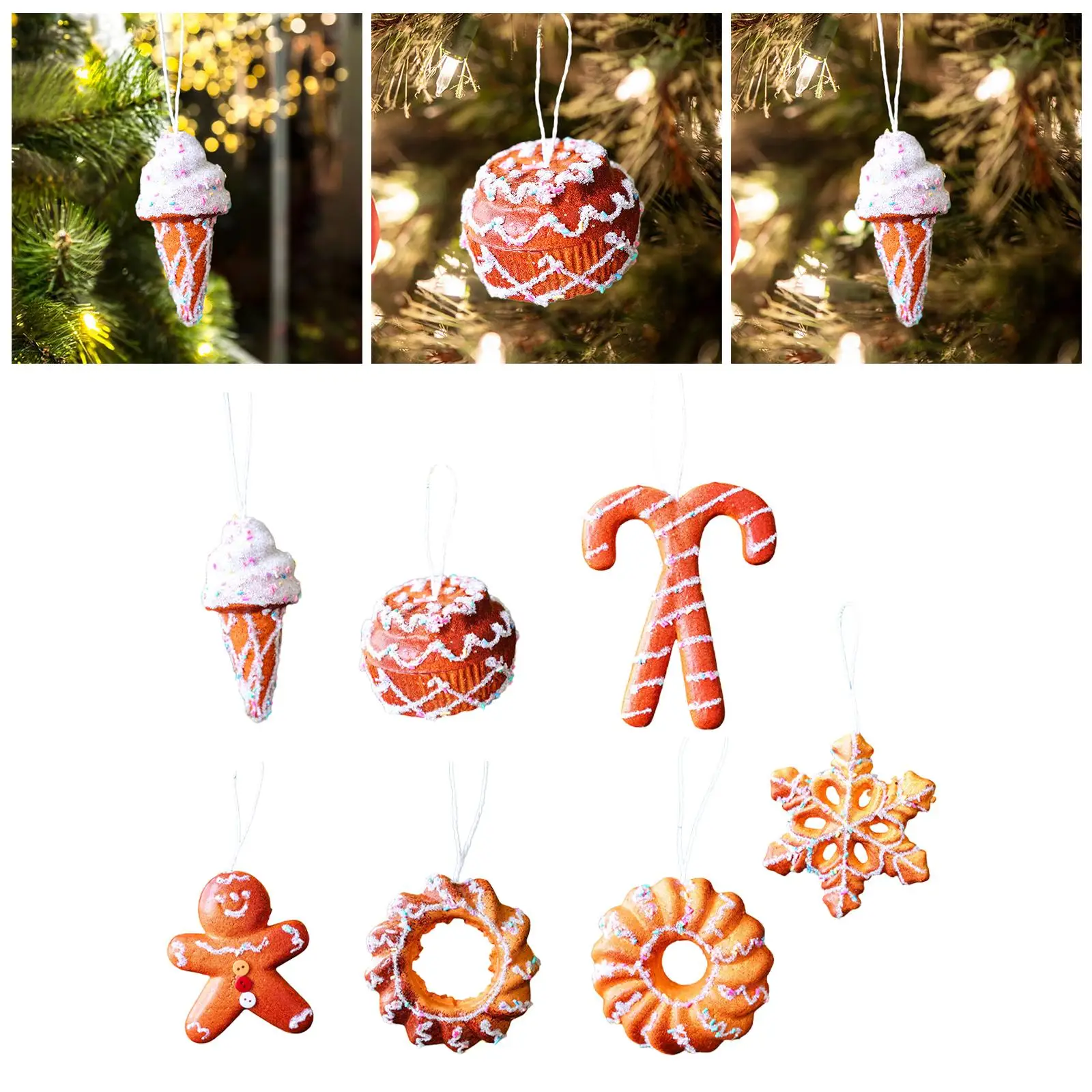 Adorno colgante de Navidad, decoración navideña tradicional bonita, colgante de Navidad dulce para pared, suministros para fiestas de Año Nuevo, manualidades navideñas - imagen 4