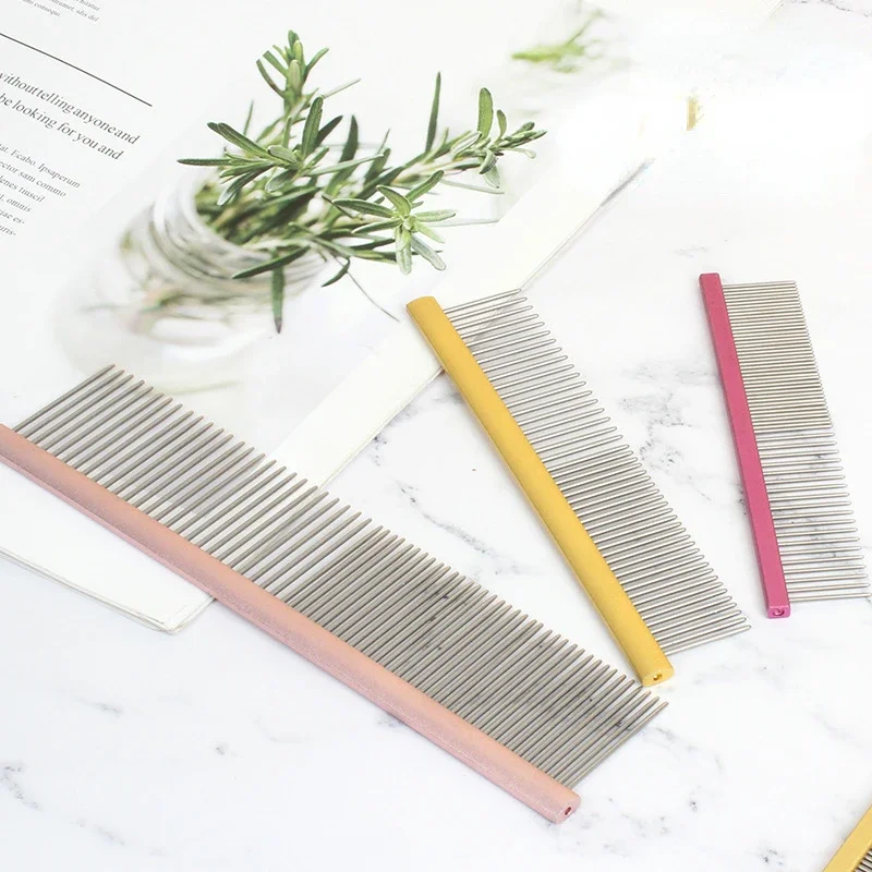 Peine de aluminio ligero para mascotas, pasadores de acero inoxidable, peine profesional para el cuidado de perros, cepillo recortador de pelo para limpieza de cachorros, accesorios para mascotas - imagen 5