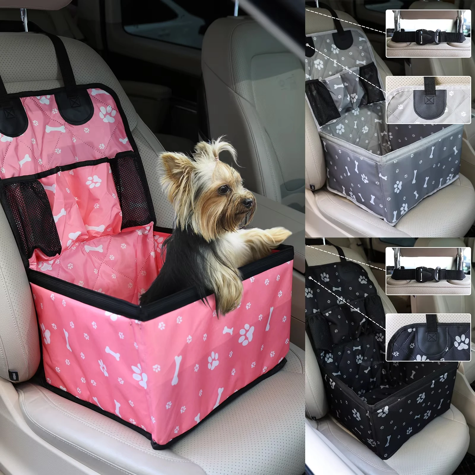 2025 Nuevo asiento de coche para perros con bolsillos de almacenamiento, asiento delantero de coche duradero a prueba de arañazos para perros pequeños y medianos kez가 - imagen 3