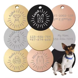 Etiqueta de identificación de perro personalizada, Collar de nombre de identificación de perro, grabado gratis, etiqueta de identificación de cachorro, etiquetas de nombre de mascota antipérdida, colgante, accesorios para mascotas