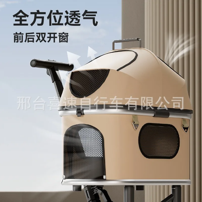 Nuevos cochecitos para mascotas, cochecitos para perros y gatos, jaula pequeña de separación plegable ligera, carrito para caminar de viaje, productos para mascotas - imagen 4