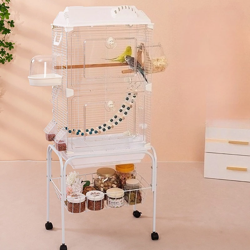 Jaulas de seguridad para pájaros, cerradura para loros, nidos de red de hierro, estante de almacenamiento de juguetes, jaula para loros, casa, nido para accesorios para pájaros, suministros - imagen 2