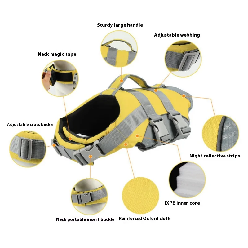 Chaleco salvavidas para perros, ropa de seguridad de verano, chaleco salvavidas para perros, ropa de natación, traje de baño, chaqueta para mascotas - imagen 5