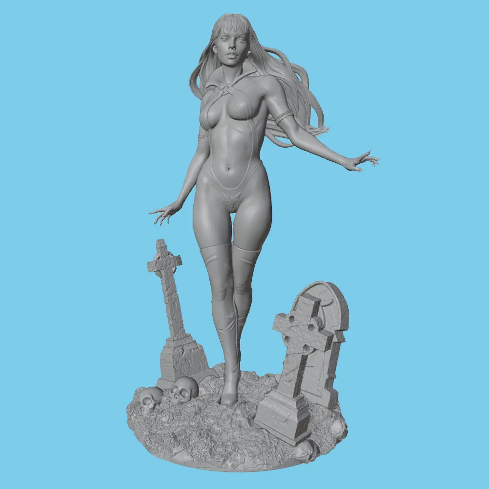 Miniatura resina impresa 3D para juegos rol – Mujer coleccionable - imagen 3