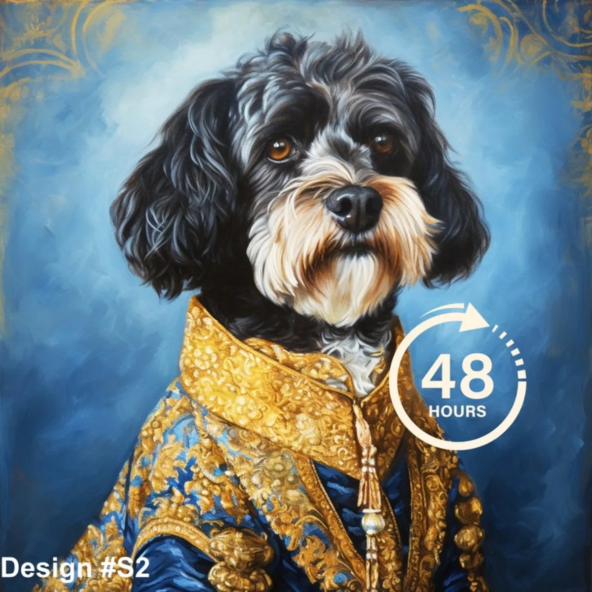 ATUBAN Retrato de perro real personalizado, pintura de perro real, regalo para amantes de las mascotas, regalo de retrato de mascota, renacimiento, retrato de perro personalizado desde la foto