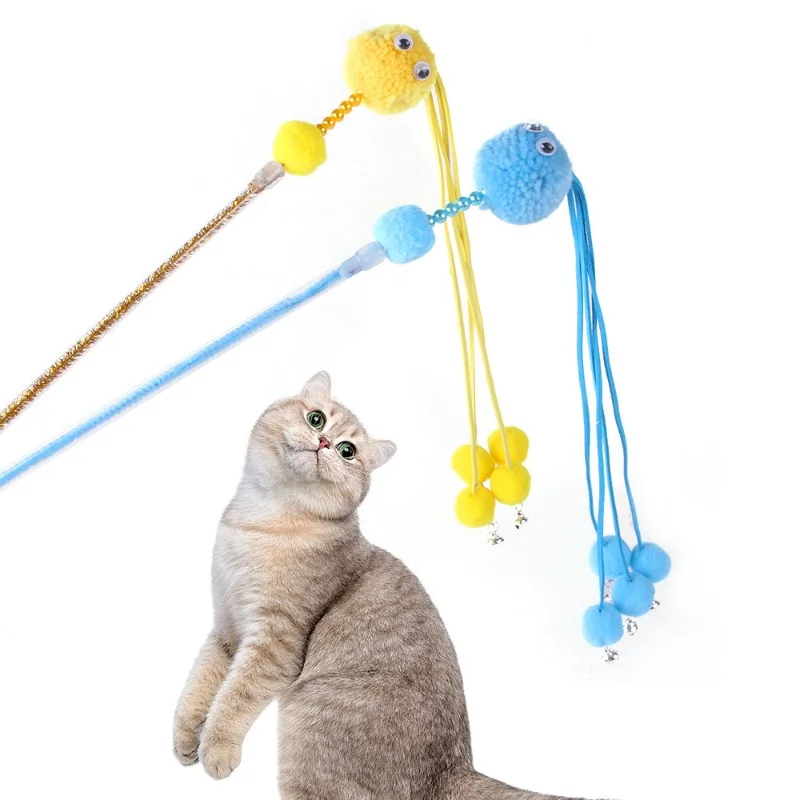 Juguete para gatos, palo de rompecabezas de plumas para gatos, juguete interactivo para gatos, oruga divertida, varilla colorida, suministros para gatos, accesorios para mascotas - imagen 4