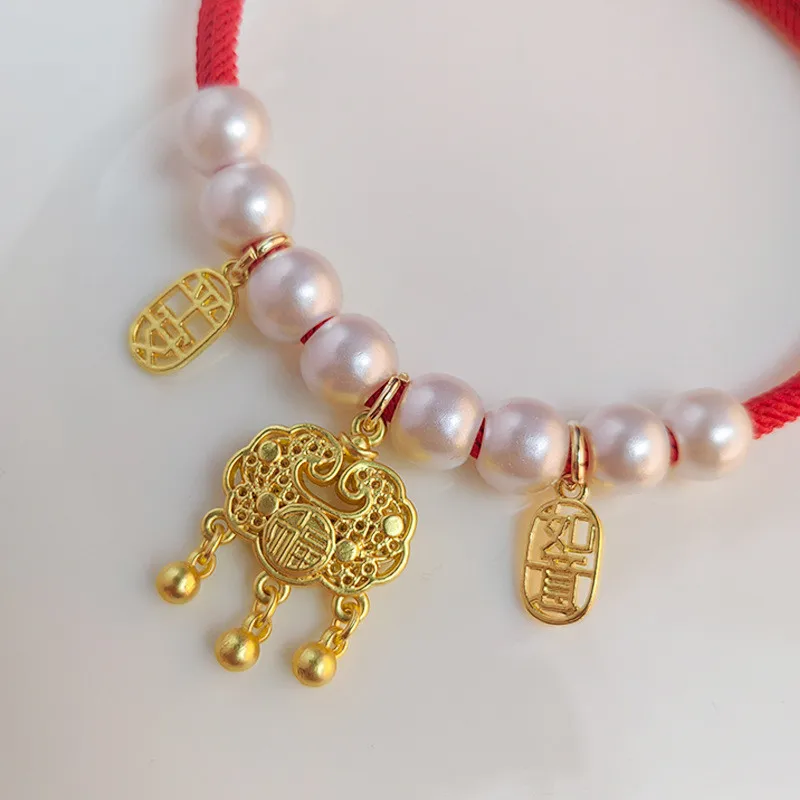 Collar de gato con campana para Año Nuevo, accesorio de decoración festiva, ajustable, tejido de dibujos animados, cachorro y gato - imagen 4