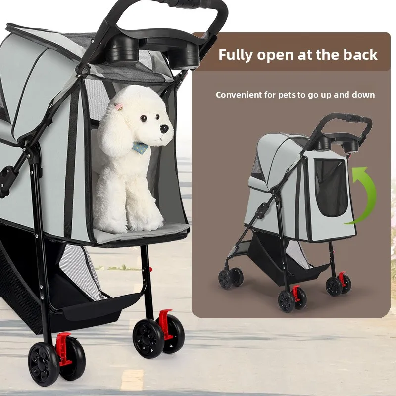 Cochecitos para mascotas, carrito para perros y gatos de peluche, carrito plegable pequeño y ligero, productos para mascotas - imagen 2