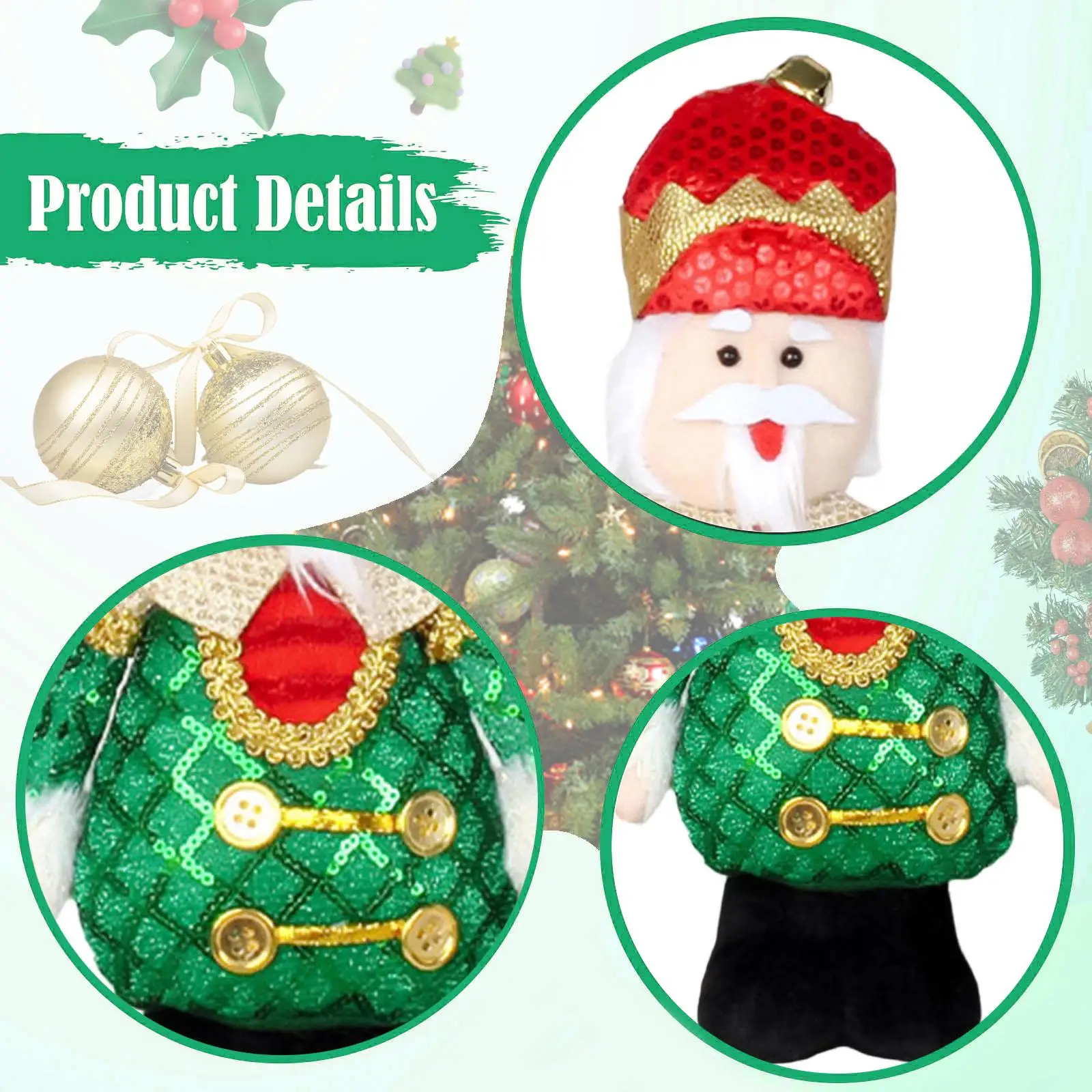 Muñeco Cascanueces, decoración de mesa navideña, bonita estatuilla de escritorio, centro de mesa, regalo de Navidad para Festival, Mantel, cocina interior - imagen 5