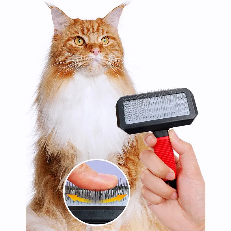 Cepillo de masaje para perros, cepillo para quitar el pelo de mascotas, peine de dientes largos para perros, limpieza de nudos, cuidado de perros, peine para gatos, suministros para mascotas - imagen 3