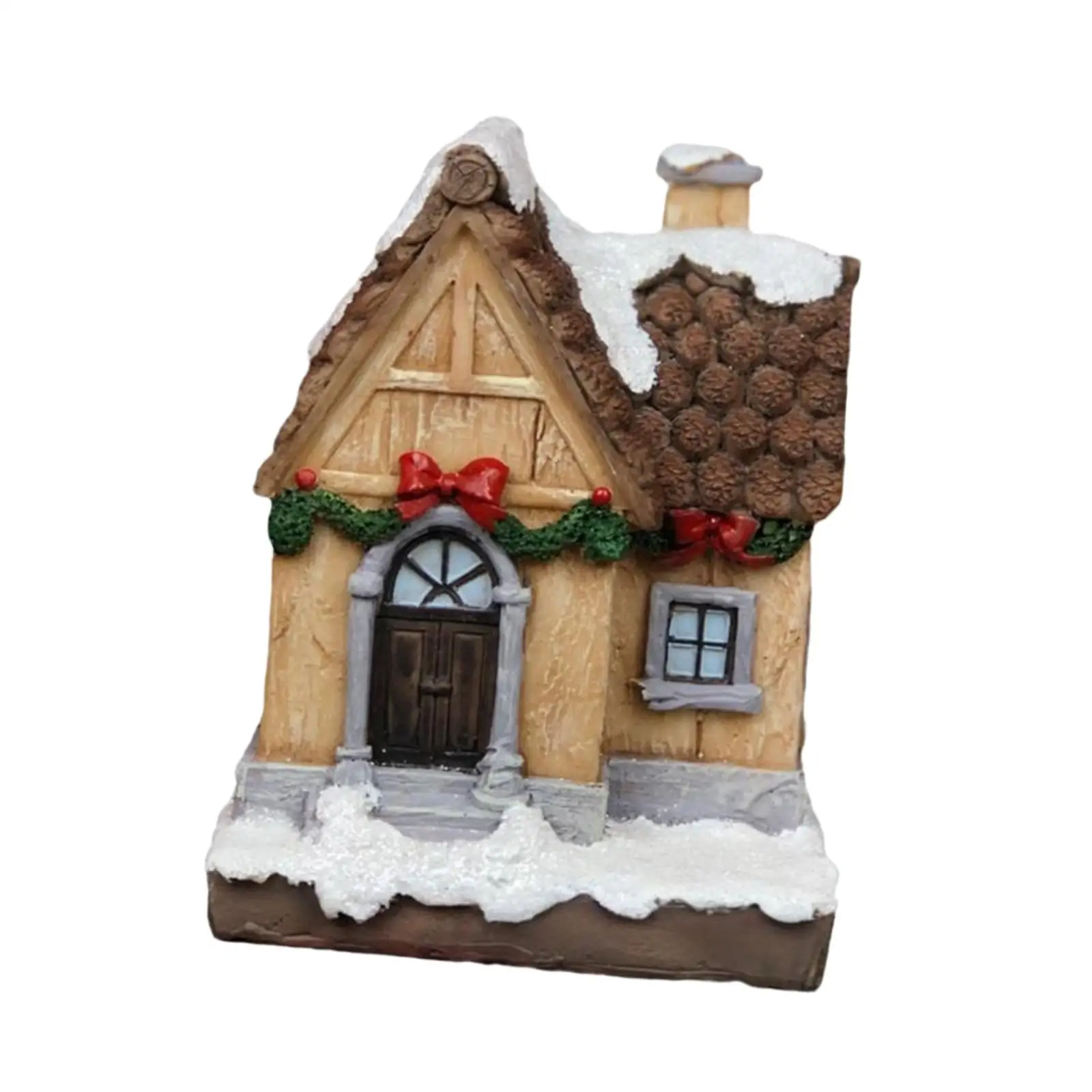 Christmas Village House Nordic Miniature Xmas Landscaping Holiday Gift Vintage Decoration Building Figurine Snow House Sculpture Christmas Village House Nordic Miniature Xmas Landscaping Holiday Gift Vintage Decoration Building Figurine Snow House Sculpture