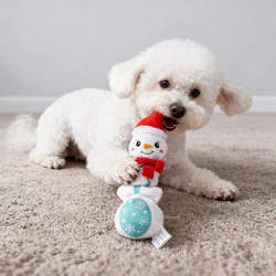 Juguete sonoro antiestrés para Pomerania y Caniche pequeños – Peluche blandito
